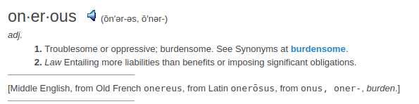 definition onerous