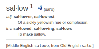definition sallow