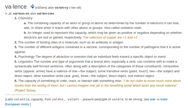definition valence