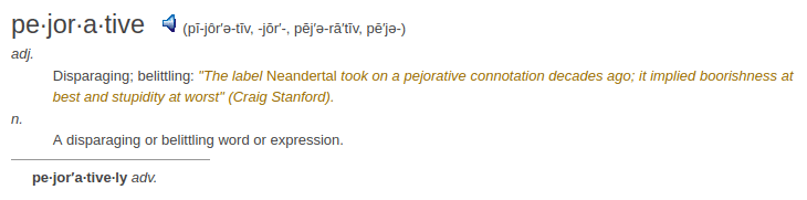 definition pejorative