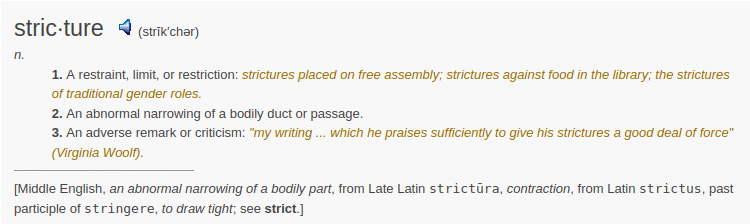 definition stricture