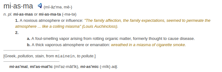 definition miasma