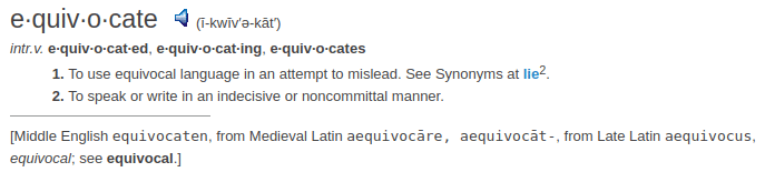 definition equivocate