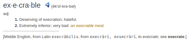 definition execrable