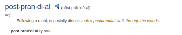 definition postprandial