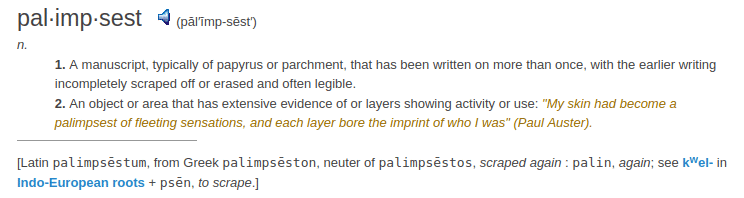 definition palimpsest