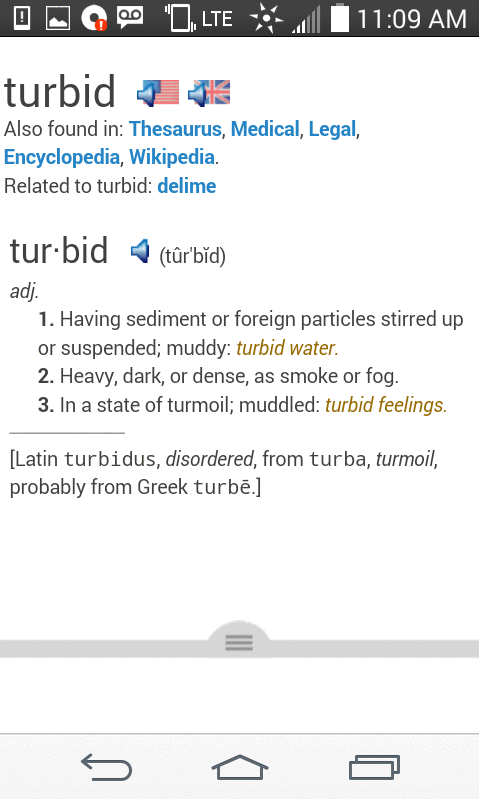 definition turbid