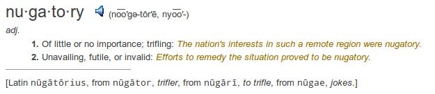 definition nugatory