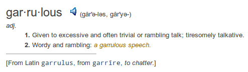 definition garrulous