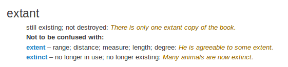    definition extant