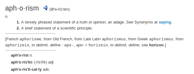    definition aphorism