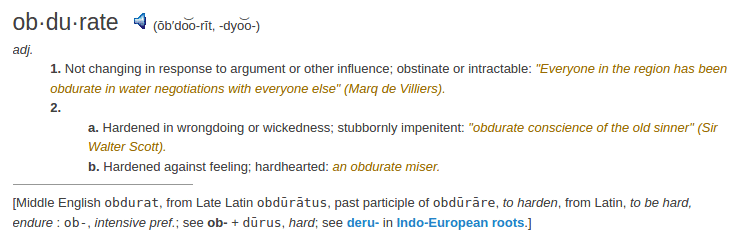    definition obdurate	