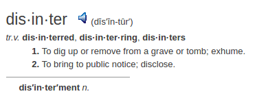    definition disinter