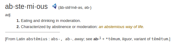 definition abstemious