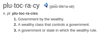 definition plutocracy