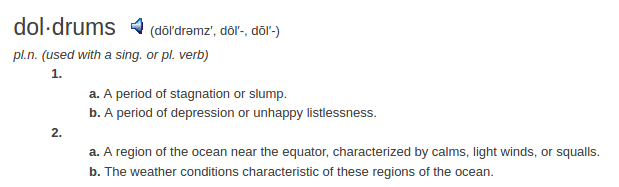 definition doldrums