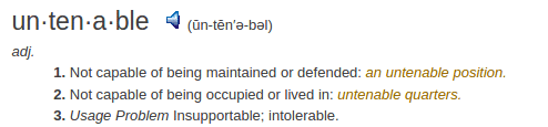 definition untenable