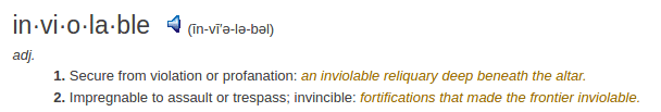 definition inviolable