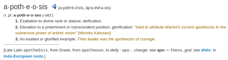 definition apotheosis