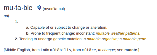 definition mutable