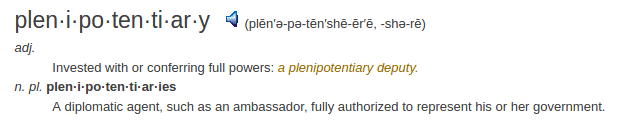 definition plenipotentiary